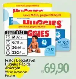 Atacadão Fralda descartável huggies rápida absorção oferta