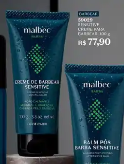 O Boticário Sensitive creme para barbear oferta
