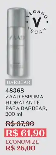 O Boticário Zaad espuma hidratante para barbear oferta