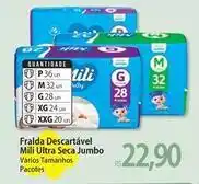 Atacadão Mili - fralda descartável ultra seca oferta