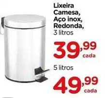 Carrefour Lixeira camesa, aço inox, redonda oferta