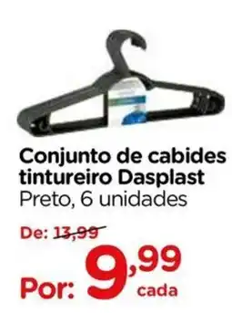Carrefour Conjunto de cabides tintureiro dasplast preto oferta