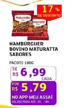 Assaí Atacadista hambúrguer bovino maturatta sabores oferta