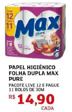 Assaí Atacadista papel higiênico folha dupla max pure oferta