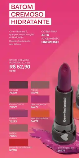 O Boticário Batom cremoso hidratante oferta