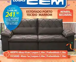 Lojas Cem Estofado porto tecido marrom oferta