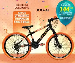 Lojas Cem Bicicleta colli grau oferta