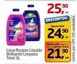 Tenda Atacado Brilhante - lava-roupas líquido limpeza total 3l oferta