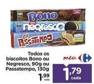 Carrefour Bono - todos os biscoitos ou negresco, 90g ou passatempo oferta