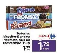Carrefour Nestlé - todos os biscoitos bono ou negresco, 90g ou passatempo oferta