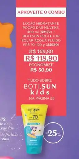 O Boticário Loção hidratante poção das nuvens, oferta