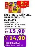 Assaí Atacadista Mega - saco preto para lixo económico embalixo oferta