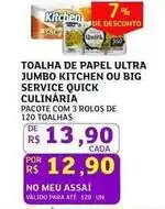 Assaí Atacadista Kitchen - toalha de papel ultra jumbo ou big service quick oferta