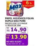 Assaí Atacadista Max - papel higiênico folha dupla pure oferta
