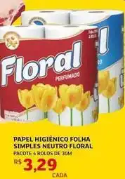 Assaí Atacadista Floral - papel higiênico folha simples neutro oferta