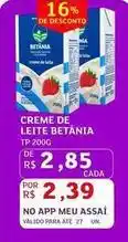 Assaí Atacadista Betânia - creme de leite oferta