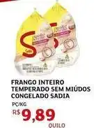 Assaí Atacadista Sadia - frango inteiro temperado sem miudos congelado oferta