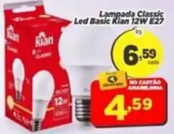 Amarelinha supermercados Lampada Classic Led Basic Kian 12w E27 oferta