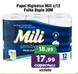 Copercana Papel Higienico Mili c/12 Folha Dupla 30M oferta