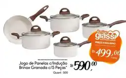 Giassi Supermercados Jogo de Panelas c/Indução Brinox Granada c/5 Peças oferta