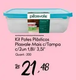Giassi Supermercados Kit Potes Plásticos Plasvale Mais c/Tampa oferta