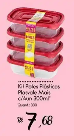 Giassi Supermercados Kit Potes Plásticos Plasvale Mais oferta