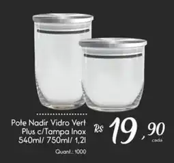Giassi Supermercados Pote Nadir Vidro Vert Plus c/Tampa Inox oferta