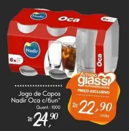 Giassi Supermercados Jogo de Copos Nadir Oca c/6un oferta