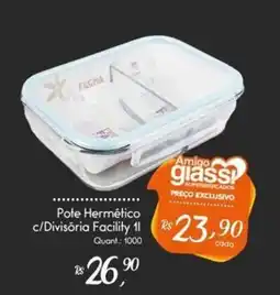 Giassi Supermercados Pote Hermético c/Divisória Facility 1l oferta