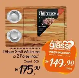 Giassi Supermercados Tábua Stolf Multiuso c/2 Potes Inox oferta