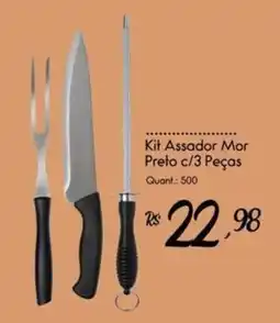 Giassi Supermercados Kit Assador Mor Preto c/3 Peças oferta