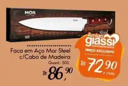 Giassi Supermercados Faca em Aço Mor Steel c/Cabo de Madeira oferta