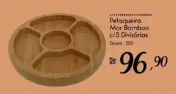 Giassi Supermercados Petisqueira Mor Bamboo c/5 Divisórias oferta