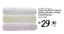Giassi Supermercados Toalha de Banho Casa In Ability p/Bordar e Pintar Cores Diversas oferta