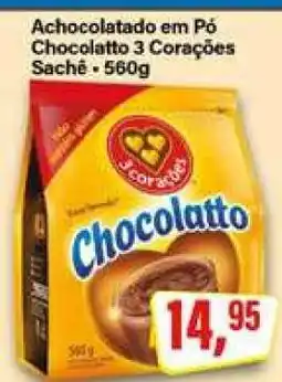 Rede Supermarket Achocolatado em Pó Chocolatto 3 Corações Sachê oferta