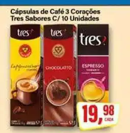 Rede Supermarket Cápsulas de Café 3 Corações Tres Sabores C/ 10 Unidades oferta