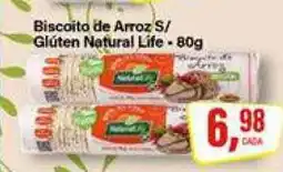 Rede Supermarket Biscoito de Arroz s/ Glúten Natural Life 80g oferta