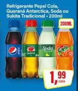Rede Supermarket Refrigerante Pepsi Cola, Guaraná Antarctica, Soda ou Sukita Tradicional oferta