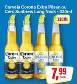 Rede Supermarket Cerveja Corona Extra Pilsen ou Cero Sunbrew Long Neck oferta