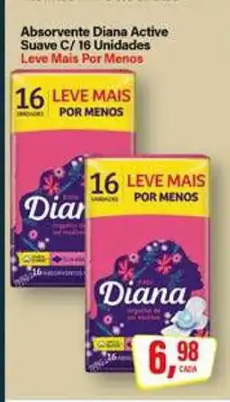 Rede Supermarket Absorvente Diana Active Suave C/ 16 Unidades oferta