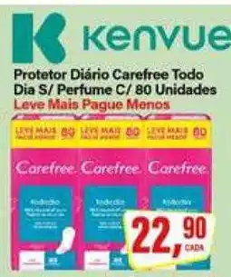 Rede Supermarket Protetor Diário Carefree Todo Dia S/ Perfume C/ 80 Unidades oferta