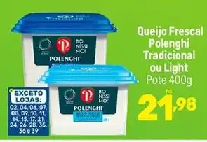 Queijo Frescal Polenghi Tradicional ou Light
