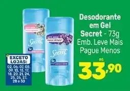 Supermercados Jau Serve Desodorante em gel secret oferta