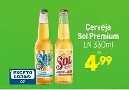 Supermercados Jau Serve Cerveja Sol Premium LN oferta