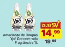 Supermercados São Vicente Amacianter de Roupas Ypê Concentrado Fragrâncias 1L oferta