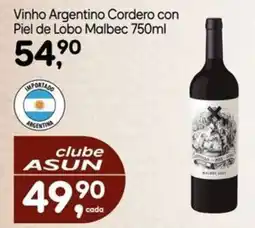 Asun Vinho Argentino Cordero con Piel de Lobo Malbec oferta