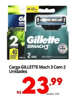 Althoff Supermercados Carga gillette mach 3 com 2 unidades oferta