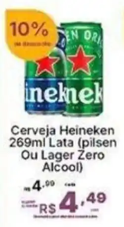 Super Lagoa Cerveja Heineken 269ml Lata (pilsen Ou Lager Zero Alcool) oferta