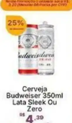 Super Lagoa Cerveja Budweiser Lata Slek Ou Zero oferta