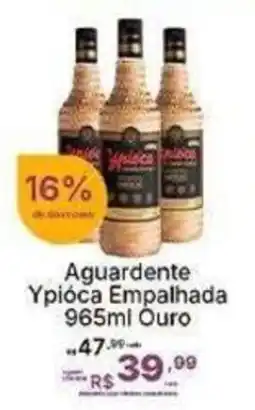 Super Lagoa Aguardente Ypióca Empalhada 965ml Ouro oferta